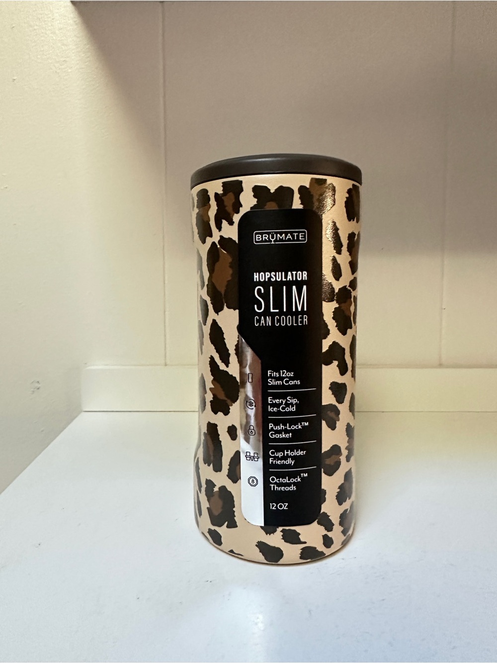 BRUMATE Leopard Latte Limited Ed. Slim Can Coozie 12oz NWT